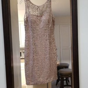 Adrianna Papell pink champagne dress with sequins